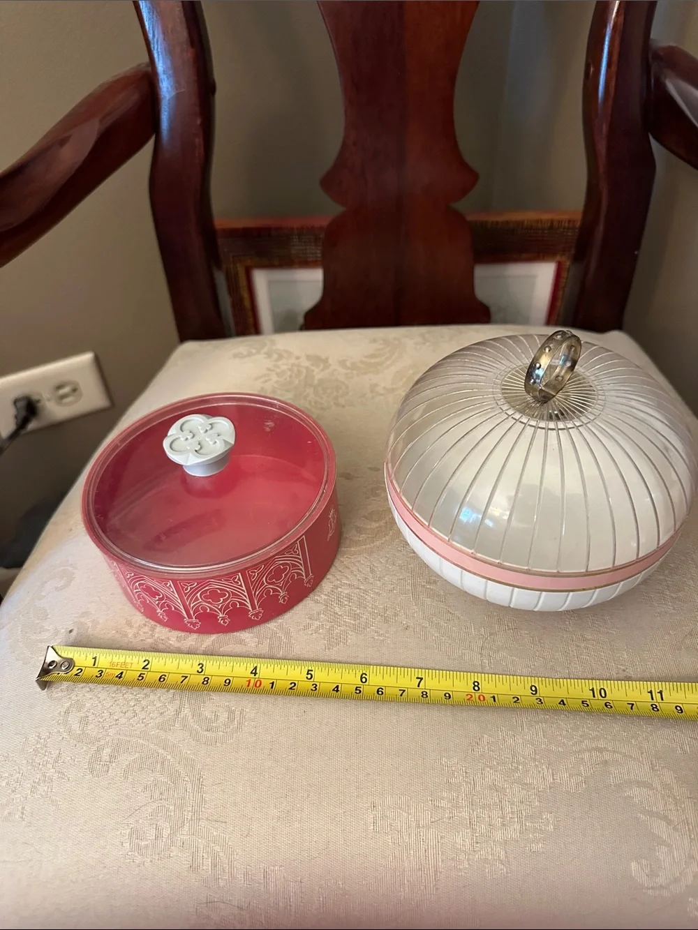 Tracery and Desert Flower 1950s dusting powder containers, rare, hard to find